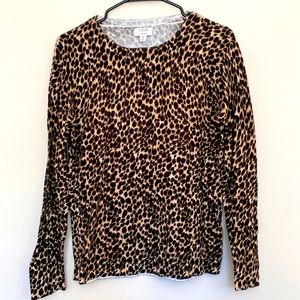 J.Crew animal print Teddy sweater size medium